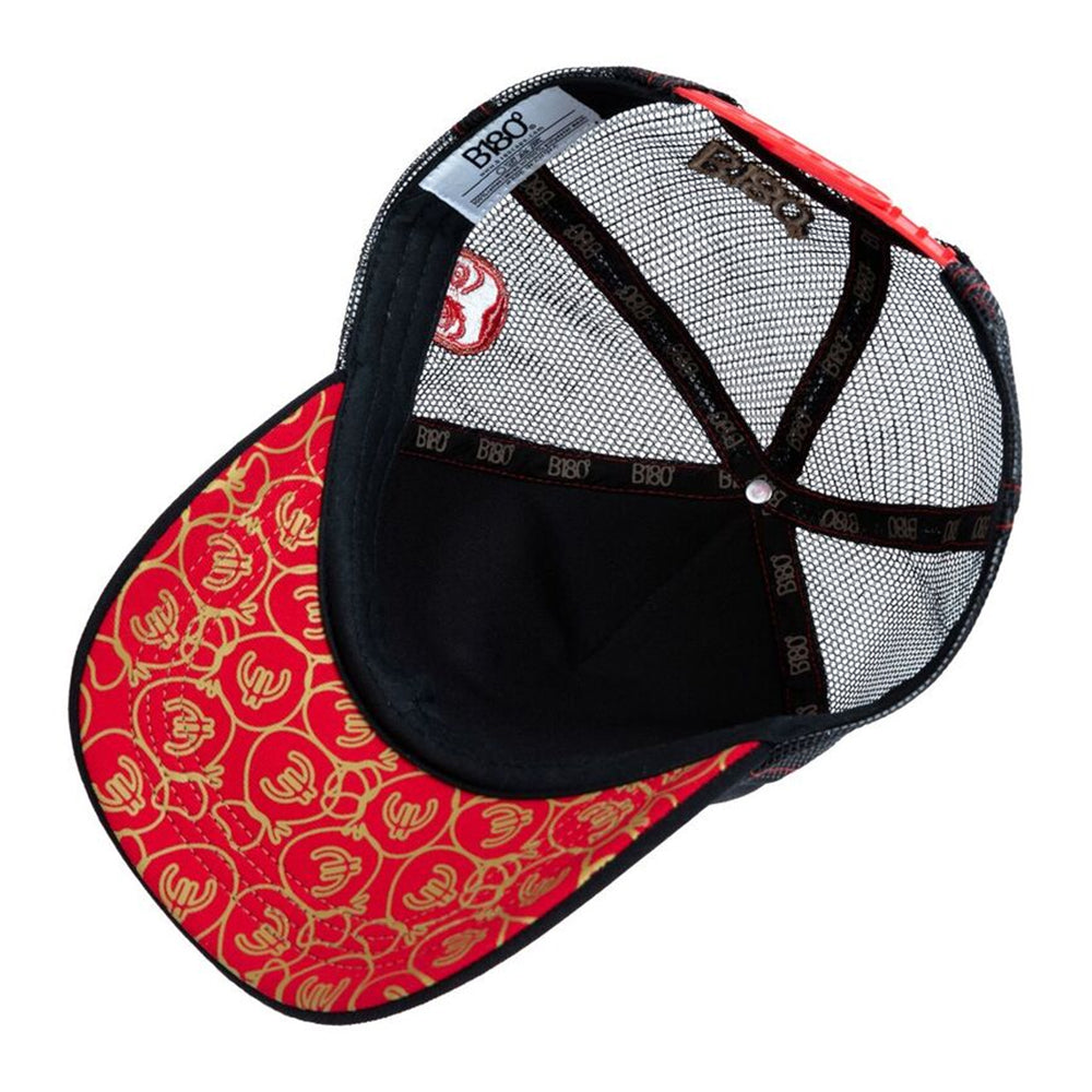B180 Money Heist 4 Trucker Cap - Black / Red / Gold
