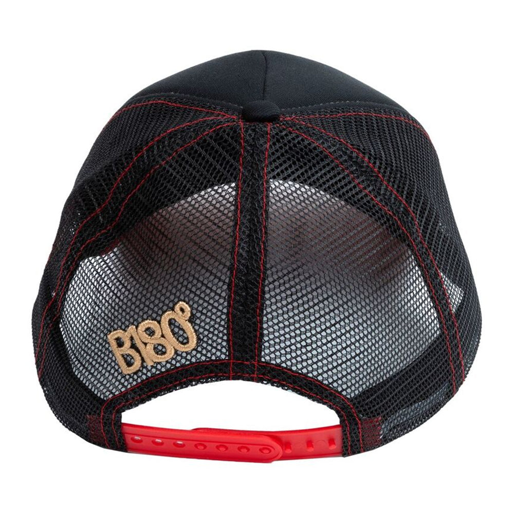 B180 Money Heist 4 Trucker Cap - Black / Red / Gold