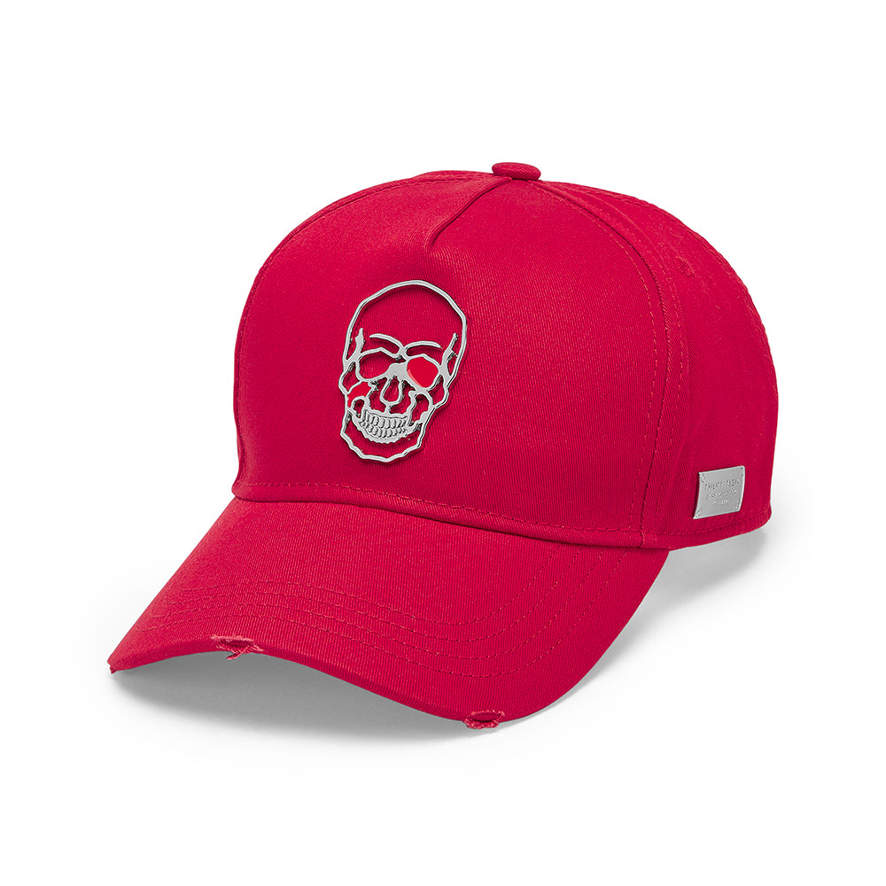 Philipp Plein Baseball Cap Skull - Red